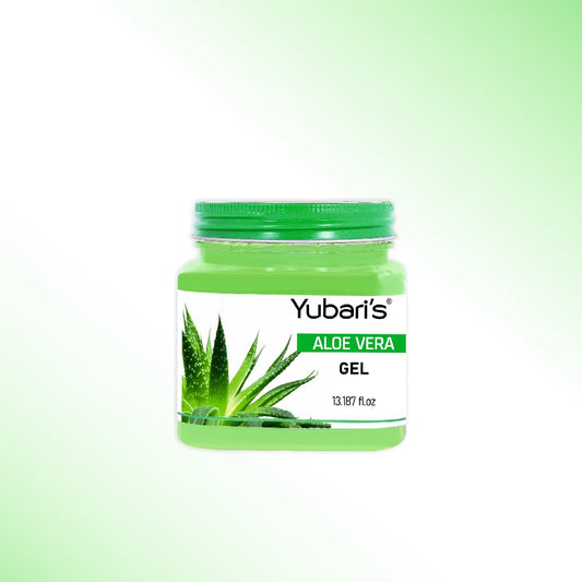 Yubari's Aloe Vera Gel with natural Aloevera Extract for Men & Women for Moisturize and Sooth Glowing Skin with No Parabens, SLS, Silicones & Colour (390ml)