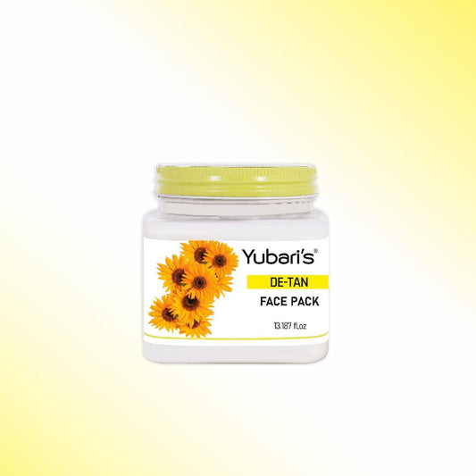Yubari's De Tan Face Pack for Glowing Skin, Oil Control, Acne, Pimples, Detan, Blemishes, Pigmentation & Brightening, Cleansing for Face & Body (390 Ml)