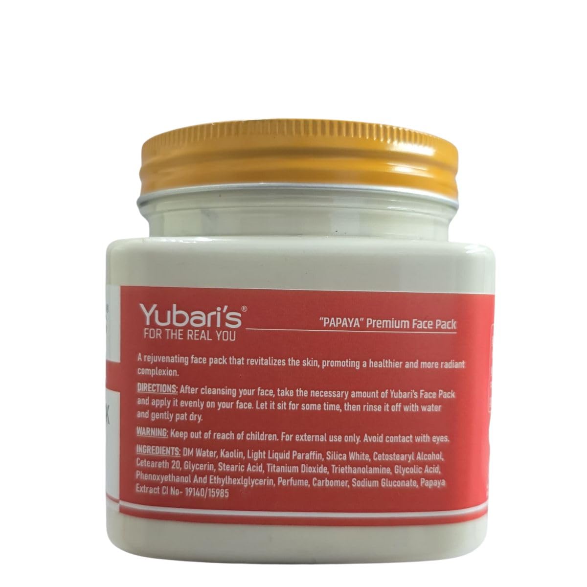 Yubari's Papaya Face Pack for Glowing Skin, Oil Control, Acne, Pimples, Detan, Blemishes, Pigmentation & Brightening, Face Cleansing for Face & Body (390 Ml)