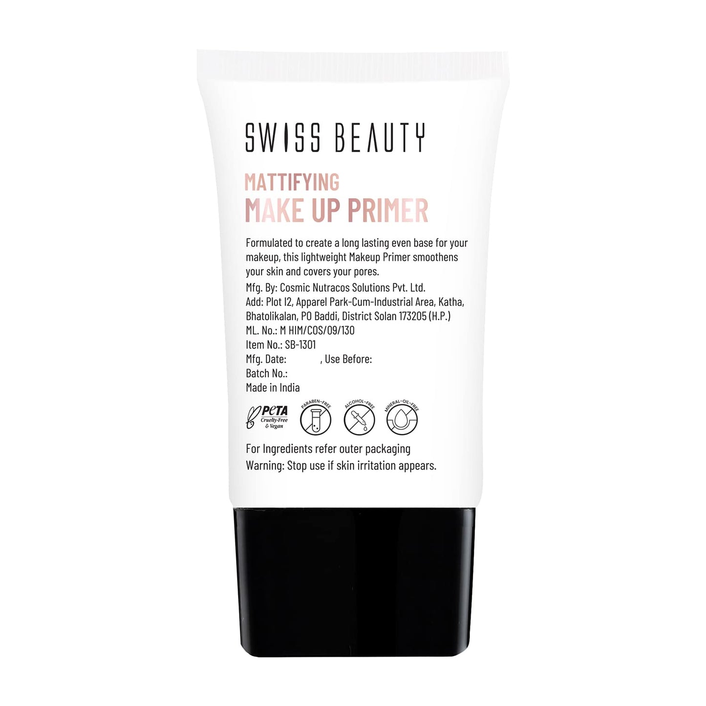 Swiss Beauty Mattifying Makeup Primer | Oil-Free Shine | Minimises Pores | Long-Lasting Base | All skin Types | 30ml