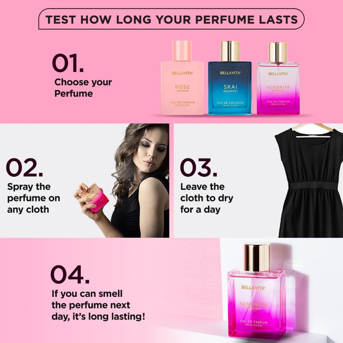 Bella Vita Luxury Women Senorita 100ml Eau De Parfum Liquid Perfume With Yuzu, Lotus, Magnolia & Musk | Fresh & Fruity Long Lasting Edp Fragrance Scent