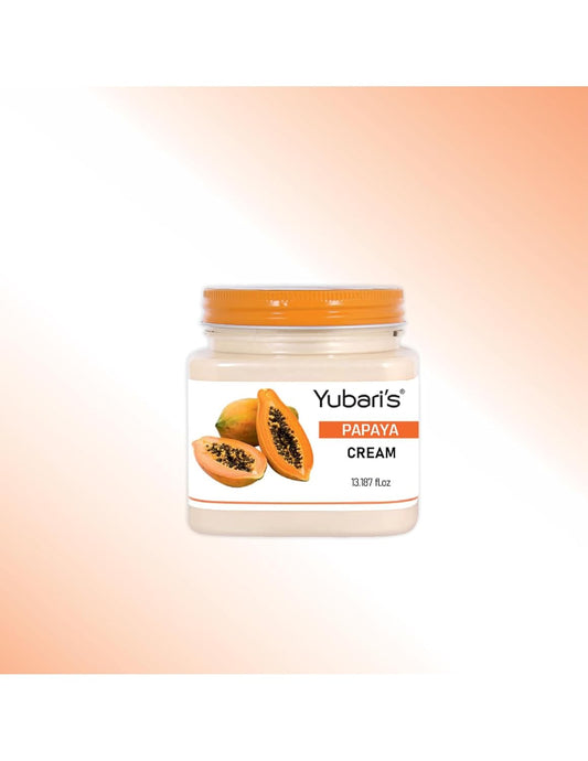 Yubari's Papaya Face And Body Cream For Women and Men (390 Ml) | All Skin Types |Soft and Healthy Skin | Repairing & Nourishment | Deep Hydration & Moisturization | 100% Vegan | Paraben Free
