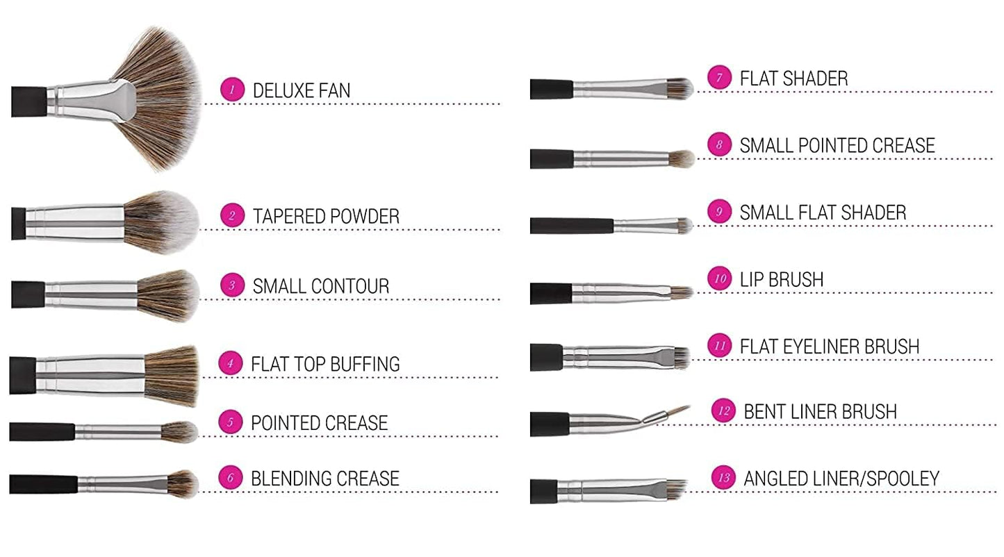 Professionnels Makeup Brush Set of 13 - Black
