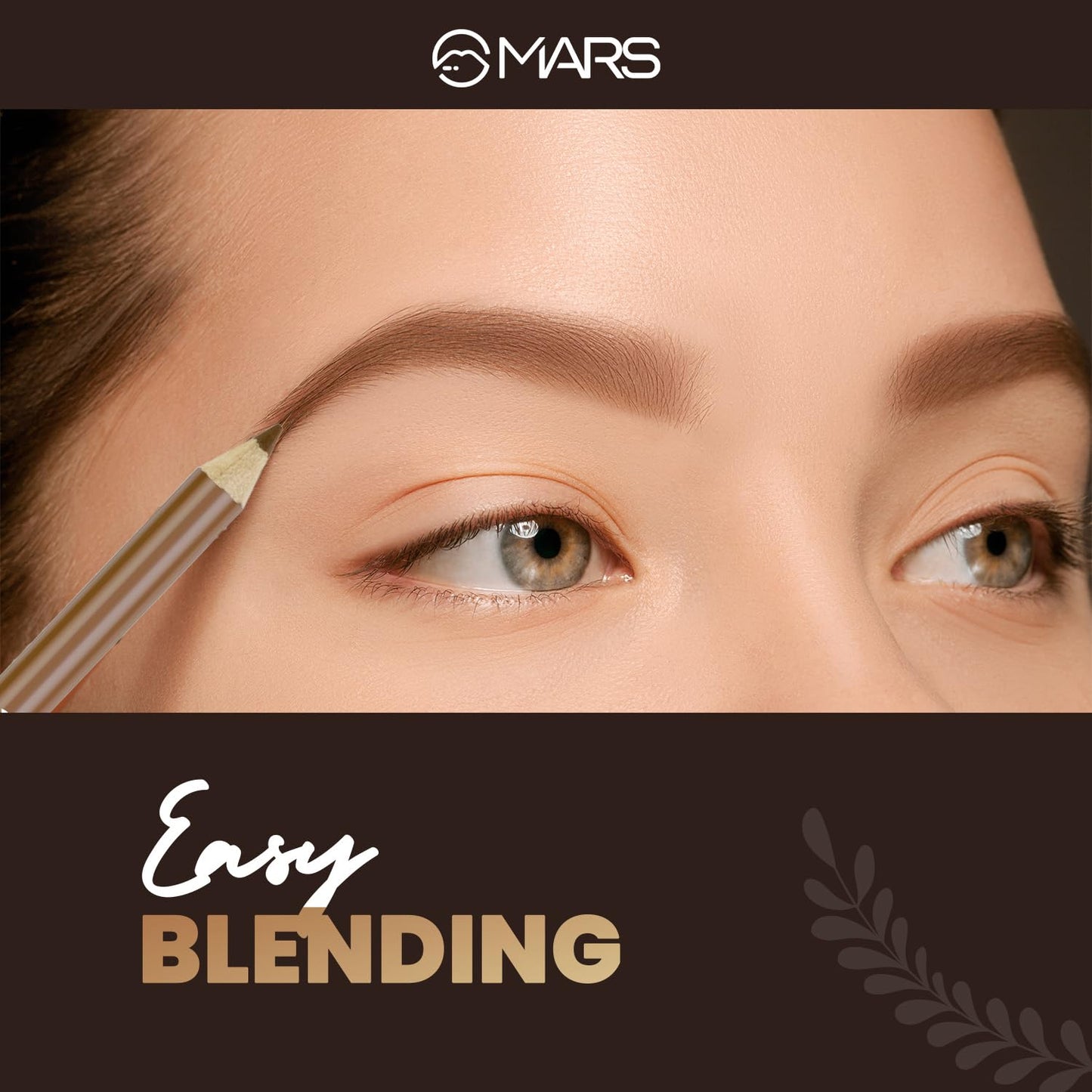 MARS Eyebrow Pencil With Spoolie | Long Lasting & Smudge Proof | High Pigmented Eyebrow Pencil (1.2 gm) (Natural Brown)