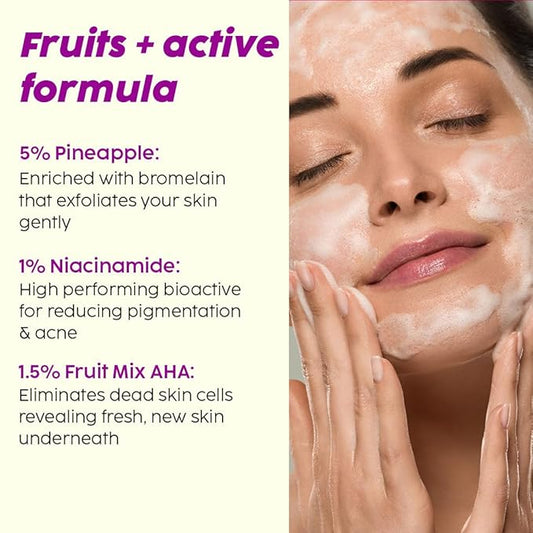 Plix 5% Pineapple Foaming Facewash For Depigmentation Cleanser For Skin Brightening & Even Toned Complexion 100ml