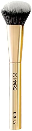 MARS Artist's Arsenal Professional Bronzer Makeup Brush for Face & Cheeks | Feather Soft Touch & High Density | Precise Synthetic Bristle | Luxe Packaging makeup brush (Golden)