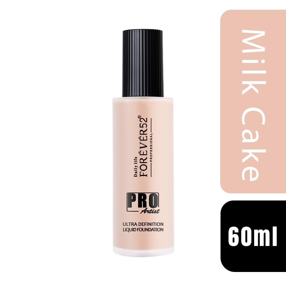 Daily Life Forever52 Pro Artist Ultra Definition Liquid Foundation-60Ml(Milk Cake-03,Fair To Mediium Skin Tone)Matte & Poreless Long-Lasting Full Coverage For Women