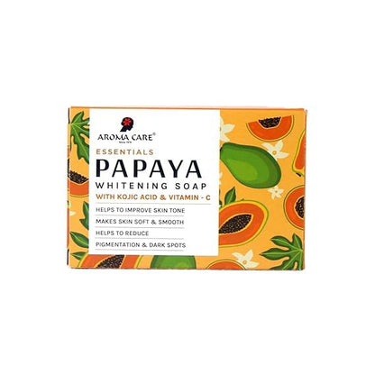 Aromacare Herbal Skin Whitening Soap With Vitamin C Papaya Soap 75 Gm With Kozic Acid 100Gm