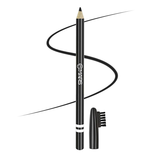 MARS Eyebrow Pencil With Spoolie | Long Lasting & Smudge Proof | High Pigmented Eyebrow Pencil (1.2 gm) (Black)