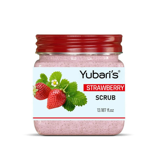 Yubari's Strawberry Scrub For Face & Body (390 Ml) | All Skin |Cleanser Scrub For Deep Exfoliation | Dead Skin Remover Scrub | Tan Removal | Blackhead Remover Scrub