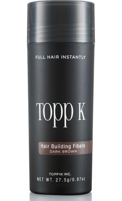 Topick Hair Building Fiber. (DARK BROWN) Restore Your Confidence with Thicker & Fuller Hairs. 27.5 G. Hair Volumizer (Dark Brown)