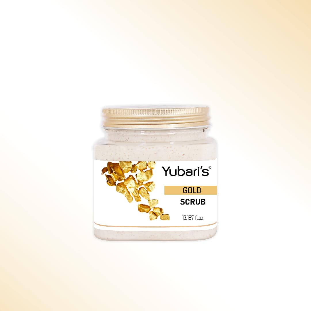 Yubari's Gold Face & Body Scrub For Men and Women (390 Ml) | All Skin |Cleanser Scrub For Deep Exfoliation | Dead Skin Remover | Tan Removal | Blackhead Remover