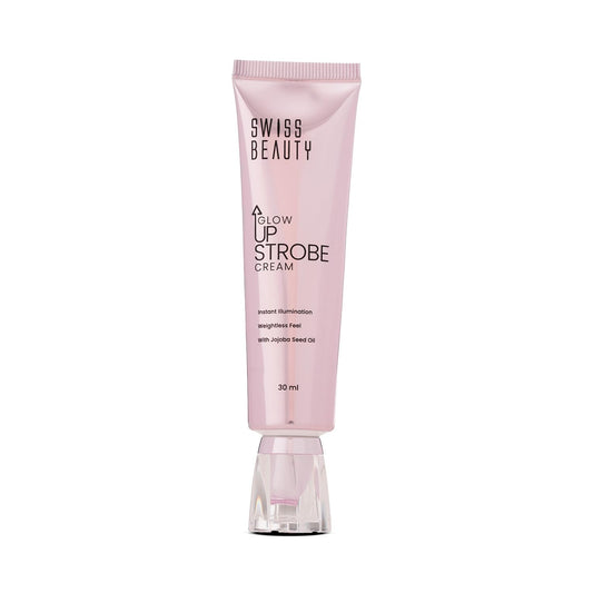 Swiss Beauty Glow Up Strobe Cream | Dewy Radiance | Hydrating | Versatile Use | With Jojoba Oil | For All Skin Types | 30ml, Shade- 1. Pink Twilight