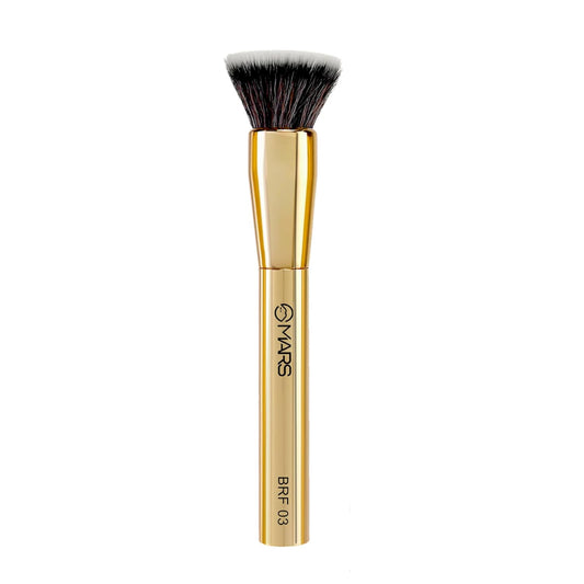 MARS Artist's Arsenal Professional Foundation Flat make up Brush | Feather Soft Touch | Precise Synthetic Bristle | Luxe Packaging flat straight makeup brush (Golden)