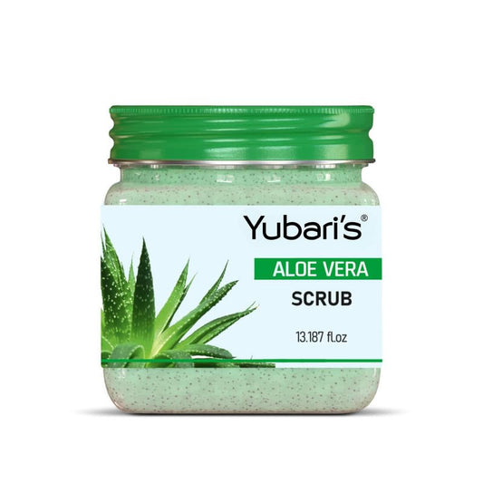 Yubari's Aloe Vera Scrub For Face & Body (390 Ml) | All Skin |Cleanser Scrub For Deep Exfoliation | Dead Skin Remover Scrub | Tan Removal | Blackhead Remover Scrub