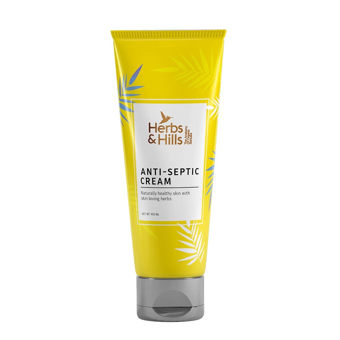 Herbs & Hills Anti-Septic Cream, Herbal Antiseptic Ointment with Tea Tree Oil, Turmeric, Neem & Aloe Vera, Heals Cuts, Scratches, Burns & Skin Irritations, 100gms