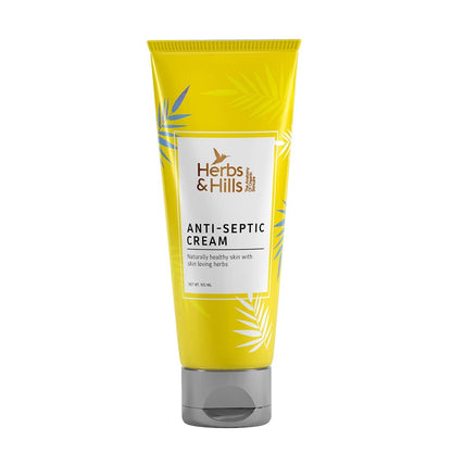 Herbs & Hills Anti-Septic Cream, Herbal Antiseptic Ointment with Tea Tree Oil, Turmeric, Neem & Aloe Vera, Heals Cuts, Scratches, Burns & Skin Irritations, 100gms