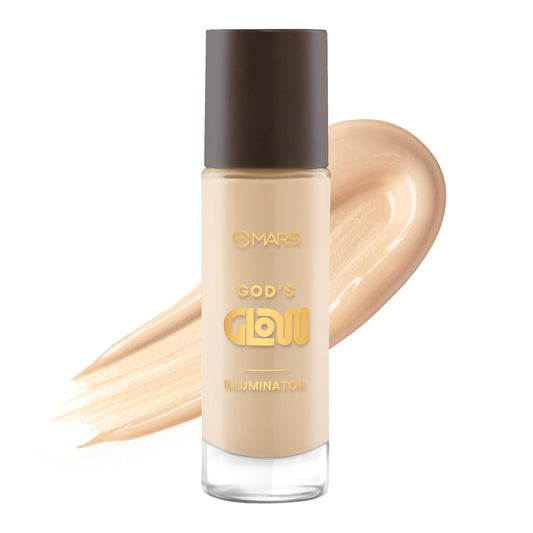 MARS God's Glow Illuminator Highlighter (30ml) (02-NATURAL) | Hyaluronic Acid, Green Tea & Rosemary Extract | Sheer Coverage | Light-Weight | Flawless Natural Look