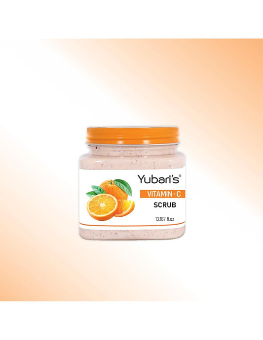 Yubari's Scrub For Face & Body (Vitamin C Scrub, 390 ML) | All Skin |Cleanser Scrub For Deep Exfoliation | Dead Skin Remover Scrub | Tan Removal | Blackhead Remover Scrub