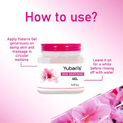 Yubari's WHITE SKIN GEL For Skin Whitening, Skin Lightening, Dark Spots, Reduce Pigmentation, Glowing and Bright Skin (390 ml)