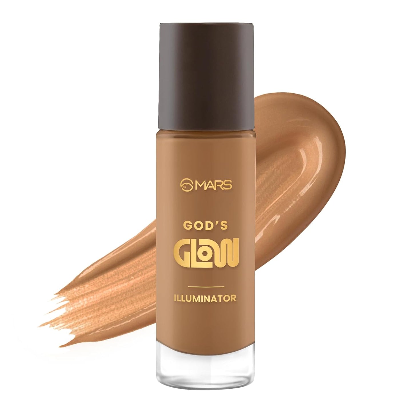 MARS God's Glow Illuminator Highlighter (30ml) (08-CHESTNUT) | Hyaluronic Acid, Green Tea & Rosemary Extract | Sheer Coverage | Light-Weight | Flawless Natural Look