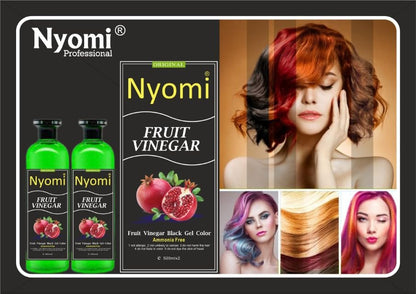 Nyomi Fruit Vinegar Hair colour, Long Lasting Formula with Natural Extracts Hair Coloring Dye- 500x2 ml