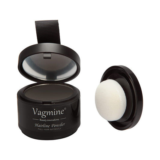 Vagmine Hair-line Powder for Hair & Beard – Root Concealer & Gray Hair Coverage for Men and Women Black 5g