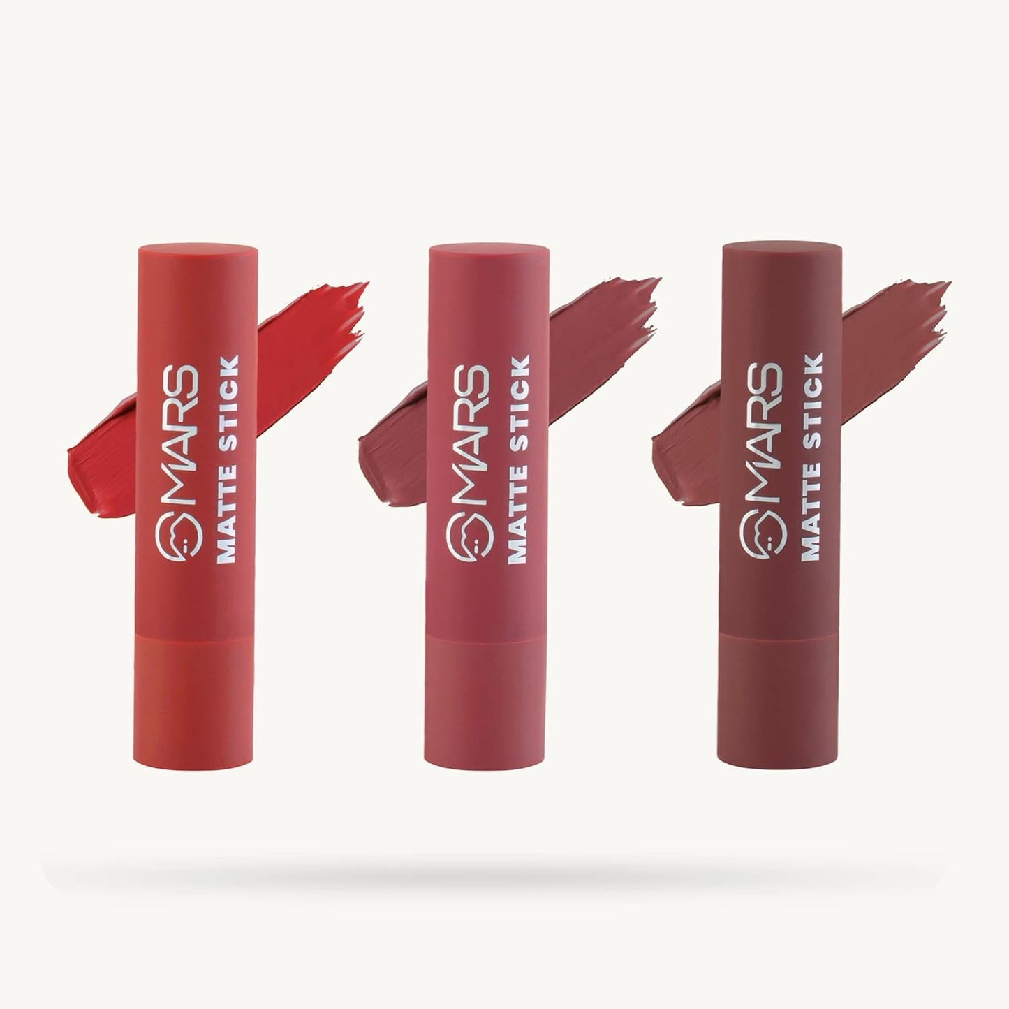 MARS Matte Box Set of 3 Lipsticks for Women | Long-Lasting | Smooth Finish | Moisturising | One Swipe Pigmentation | (3x3.2 gm) (01-Red & Maroon)