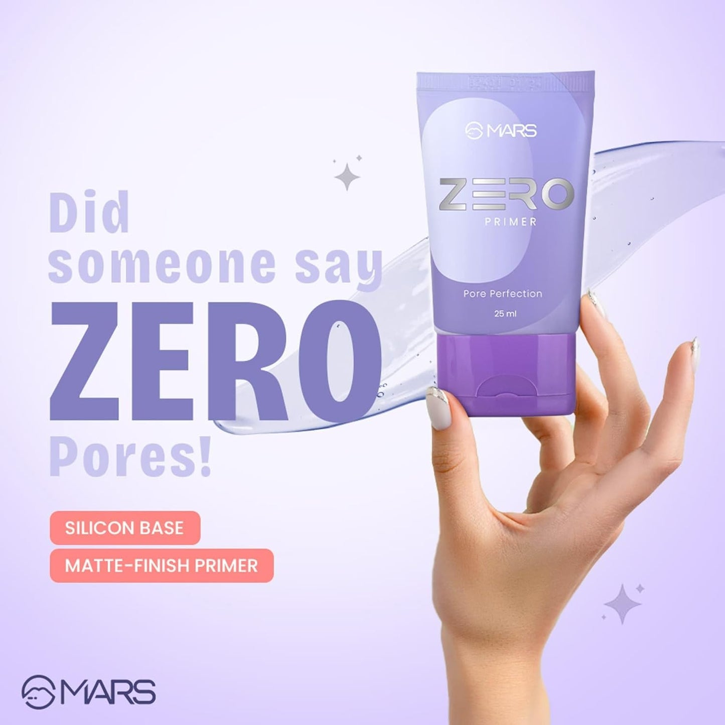 MARS Zero Face Primer | Silicone Based Gel | Blurs Pore & Controls Oil for a Radiant Complexion | Smoothens Out The Skin | Controls Oil (25ml)