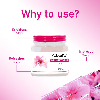 Yubari's WHITE SKIN GEL For Skin Whitening, Skin Lightening, Dark Spots, Reduce Pigmentation, Glowing and Bright Skin (390 ml)