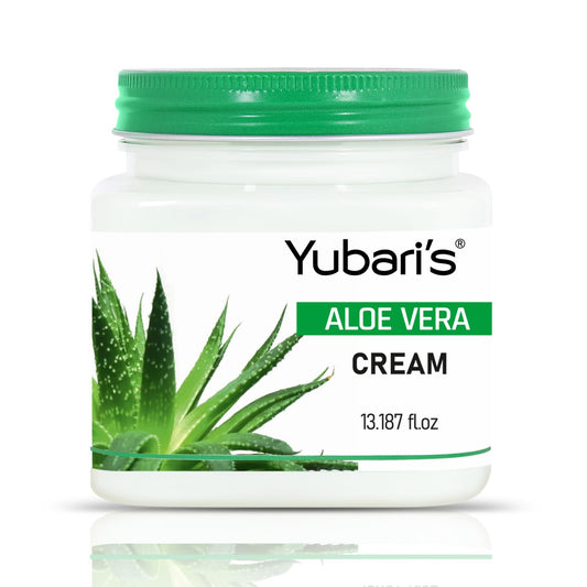 Yubari's Alovera Face And Body Cream For Women and Men (390 Ml) | All Skin Types |Soft and Healthy Skin | Repairing & Nourishment | Deep Hydration & Moisturization | 100% Vegan | Paraben Free