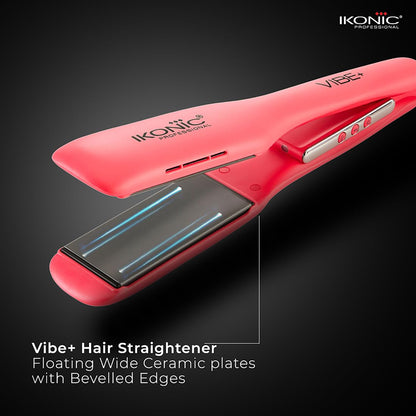 Ikonic Professional Vibe+ Hair Straightener-Peach | Straightener with AI Technology| Wider Ceramic Floating Plates| Ionic Technology|Instant Heat Up & Easy to Use