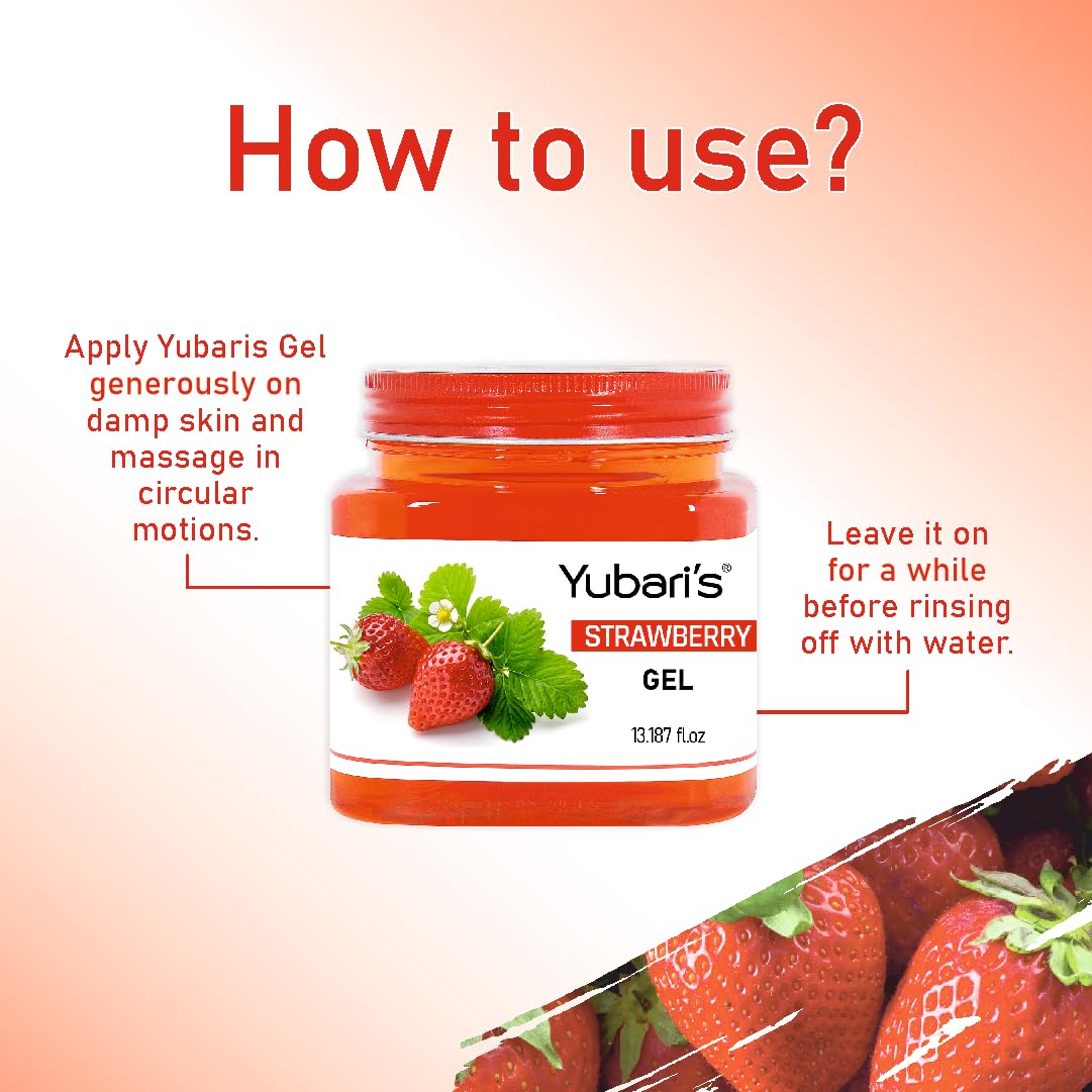 Yubari's Strawberry Gel For Face & Body For Normal Skin (390 Ml)