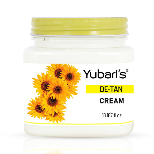 Yubari's De Tan Face And Body Cream For Women and Men (390 Ml) | All Skin Types |Soft and Healthy Skin | Repairing & Nourishment | Deep Hydration & Moisturization | 100% Vegan | Paraben Free