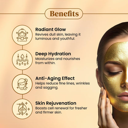 Shahnaz Husain Gold Facial Kit For Instant Glow with 24k Pure Gold | 4 Easy Steps With Complimentary Skin Tonic,(40g+15ml)