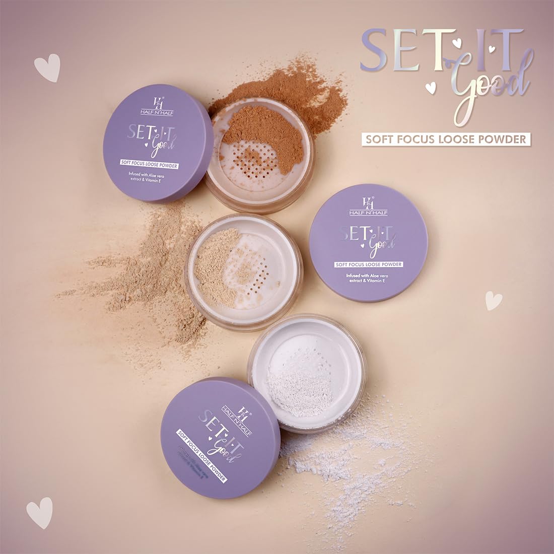 Half n Half Set It Good Soft Focus Loose Powder, Weightless, Non-Cakey, Mattifying Powder for Smooth Skin, Fair - 12gm (Pack of 1)