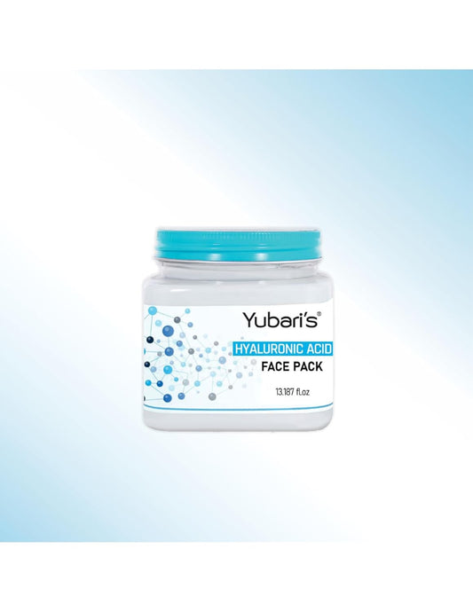 Yubari's Hyaluronic Acid Face Pack for Glowing Skin, Oil Control, Acne, Pimples, Detan, Blemishes, Pigmentation & Brightening, Face Cleansing for Face & Body (390 Ml)