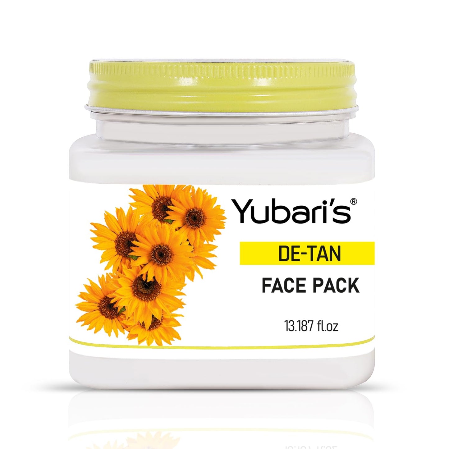 Yubari's De Tan Face Pack for Glowing Skin, Oil Control, Acne, Pimples, Detan, Blemishes, Pigmentation & Brightening, Cleansing for Face & Body (390 Ml)