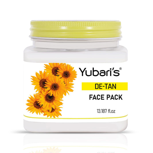 Yubari's De Tan Face Pack for Glowing Skin, Oil Control, Acne, Pimples, Detan, Blemishes, Pigmentation & Brightening, Cleansing for Face & Body (390 Ml)