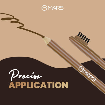MARS Eyebrow Pencil With Spoolie | Long Lasting & Smudge Proof | High Pigmented Eyebrow Pencil (1.2 gm) (Natural Brown)