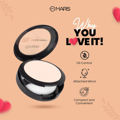 MARS HD Mattifying Compact Powder | Lightweight Formula with Oil Control | long Lasting Compact Powder (8g) (03-BUTTER SCOTCH)