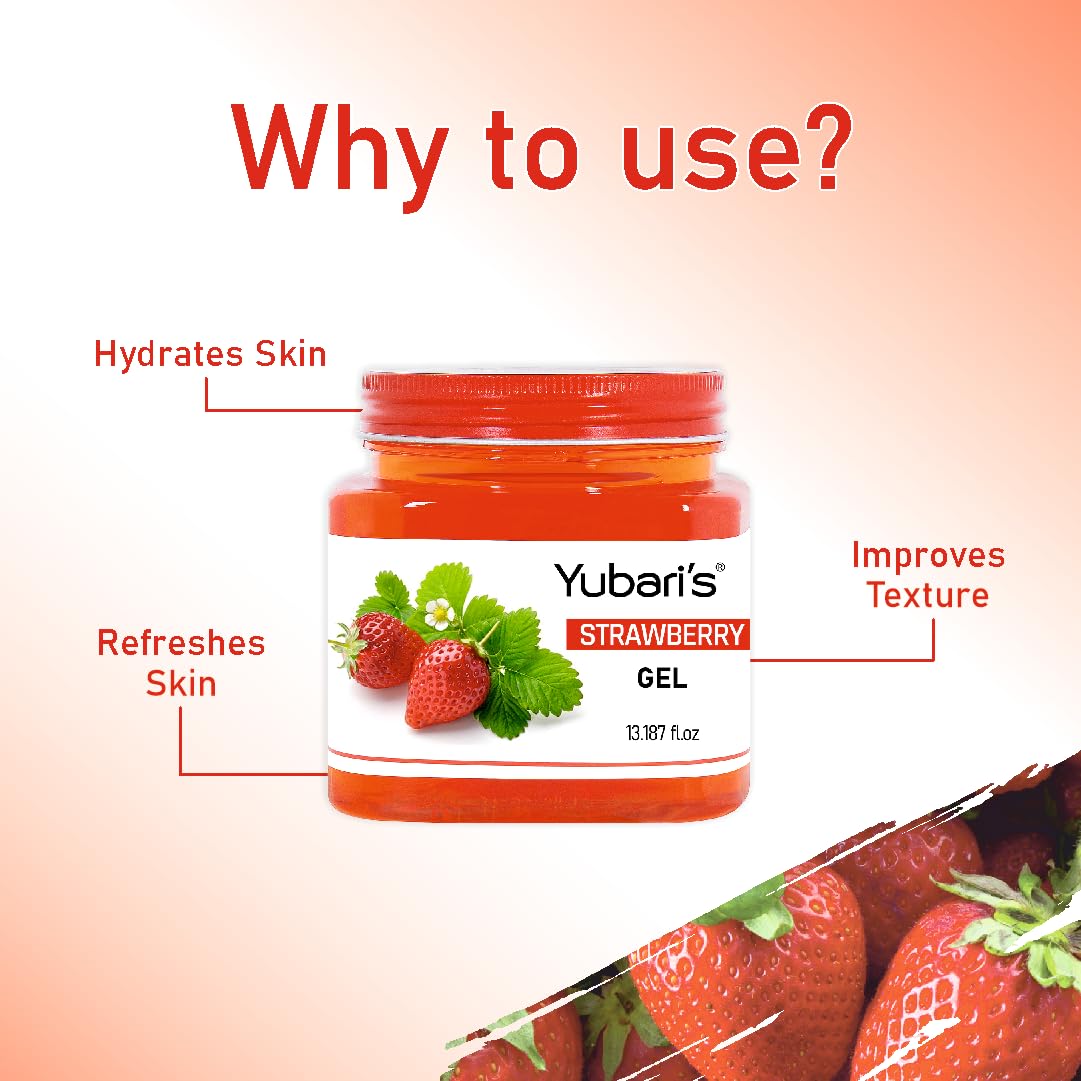 Yubari's Strawberry Gel For Face & Body For Normal Skin (390 Ml)