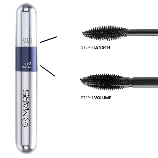 PREMIUM Double Trouble Volumizing and Lengthening Mascara | 2-in-1 Mascara for Women | Long Lasting (15 ml) (Black)-SH7711