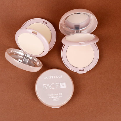 MATT LOOK Face Fix CP-31 Ultimate Set Powder, Matte Finish, Lightweight, Long-Lasting, SPF, Vitamin E & Niacinamide, Natural Coverage, Oil-Control, Suitable for All Skin Tones, Natural Nude (20gm)