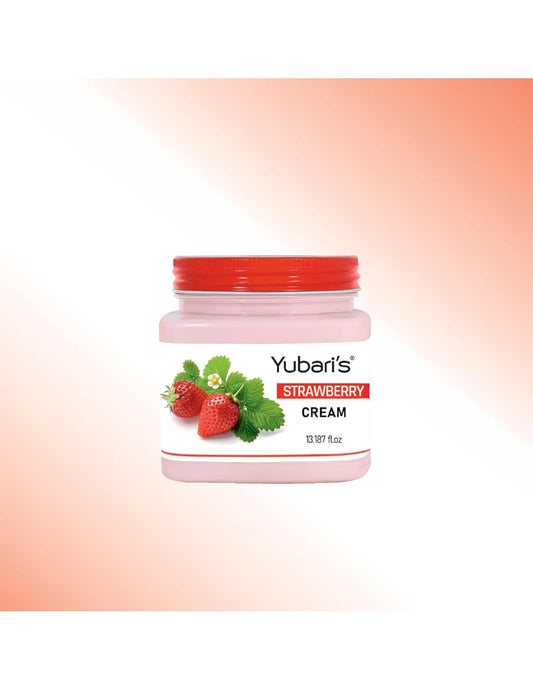 Yubari's Strawberry Face And Body Cream For Women and Men (390 Ml) | All Skin Types |Soft and Healthy Skin | Repairing & Nourishment | Deep Hydration & Moisturization | 100% Vegan | Paraben Free