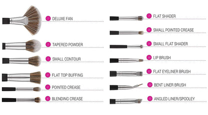 Professionnels Makeup Brush Set of 13 - Black