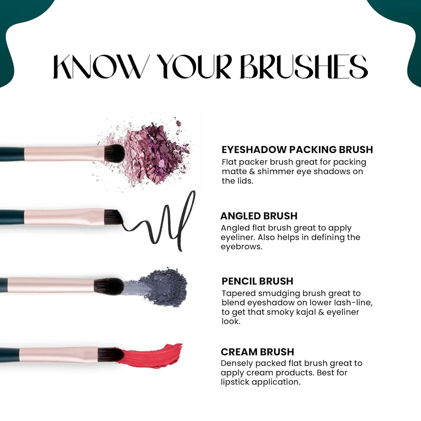 PREMIUM Tools of Titan Brush Set of 8 with Holder | Face Makeup Brush Set with Ultra Soft Bristles (PACK OF 8)-SH7711