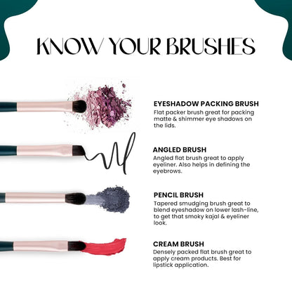 PREMIUM Tools of Titan Brush Set of 8 with Holder | Face Makeup Brush Set with Ultra Soft Bristles (PACK OF 8)-SH7711