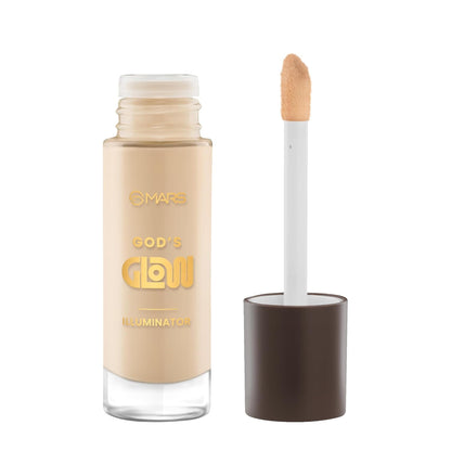 MARS God's Glow Illuminator Highlighter (30ml) (01-VANILLA) | Hyaluronic Acid, Green Tea & Rosemary Extract | Sheer Coverage | Light-Weight | Flawless Natural Look