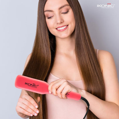 Ikonic Professional Vibe+ Hair Straightener-Peach | Straightener with AI Technology| Wider Ceramic Floating Plates| Ionic Technology|Instant Heat Up & Easy to Use